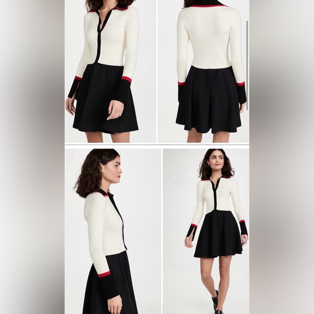 NWT Alice + Olivia Trevor Mixed Media Mini Dress Merino Wool
